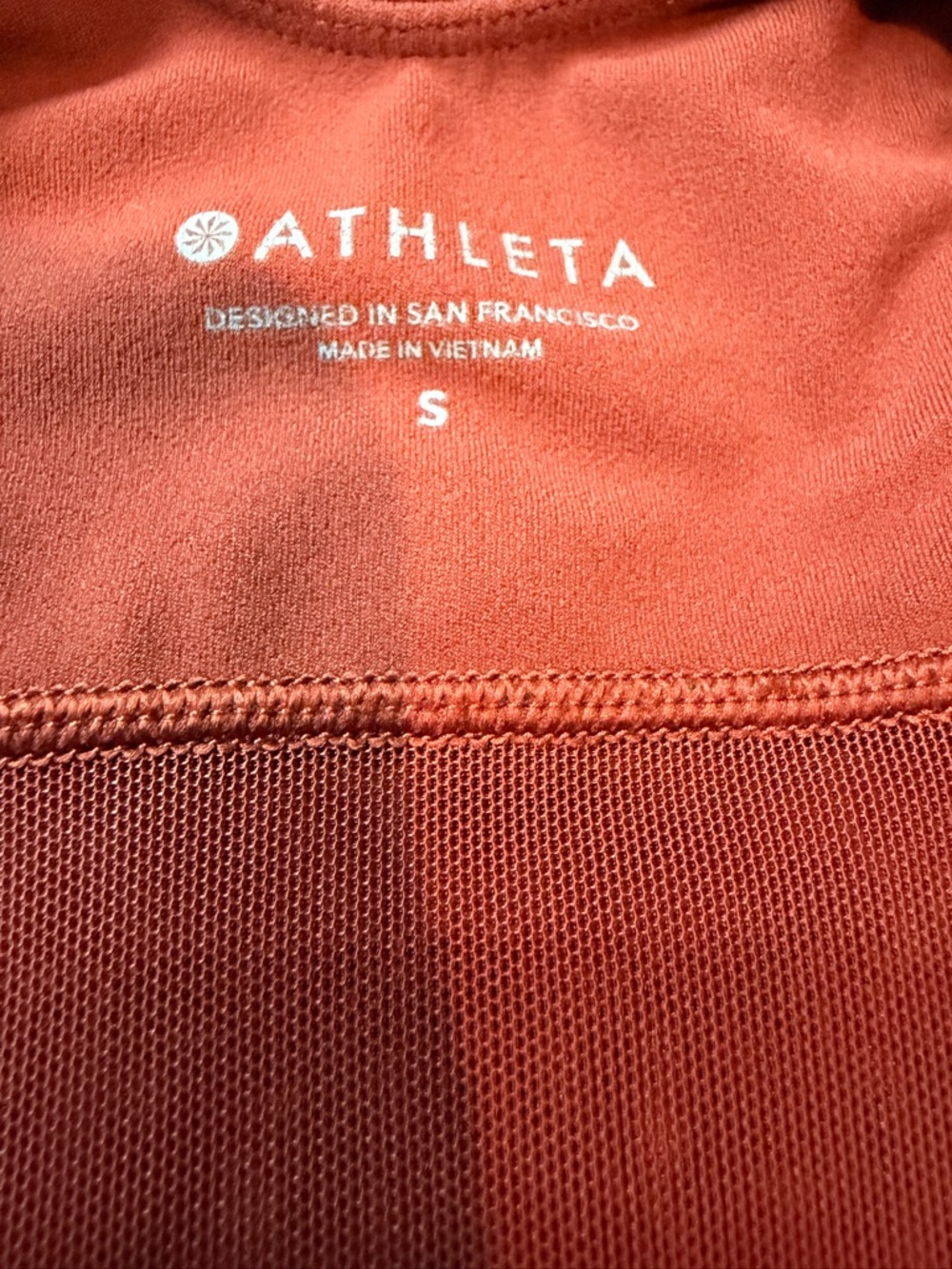 Athleta Rust-Orange Cropped Mesh-Panel Tank - Picture 5 of 5